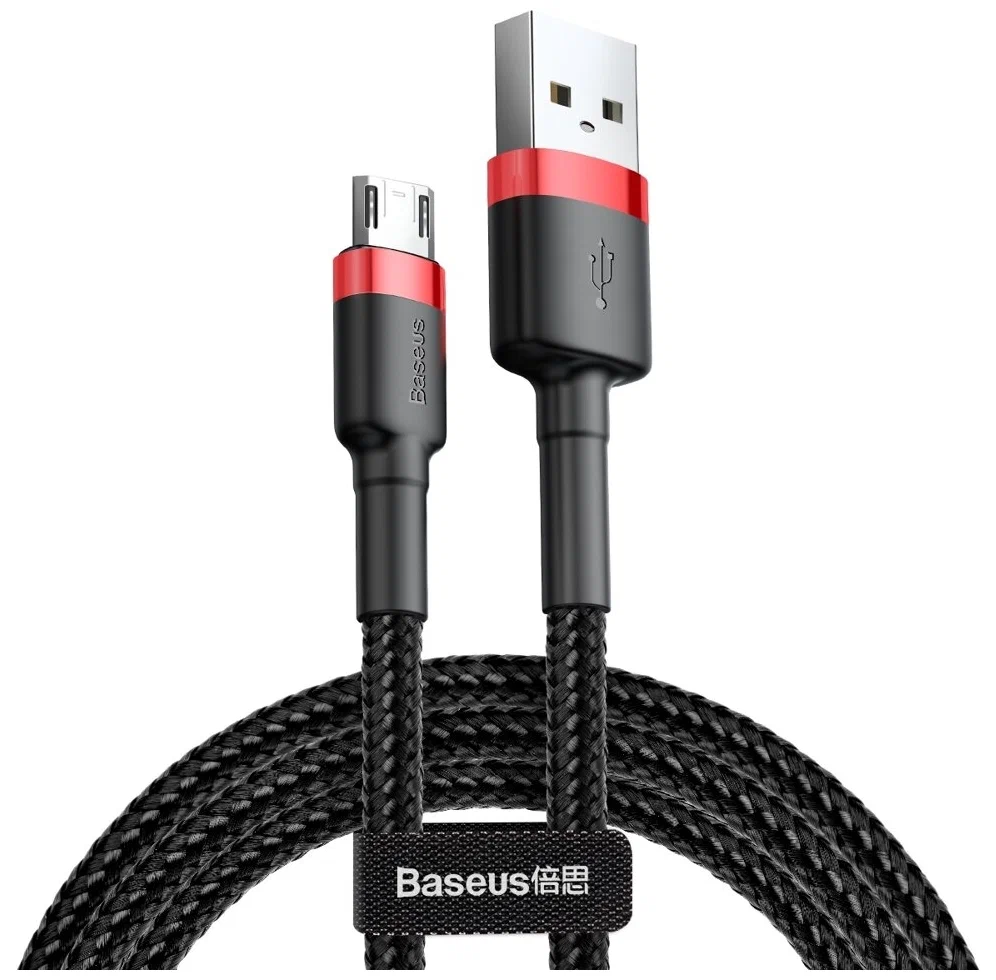 Кабель Baseus cafule Cable USB For Micro 2.4A 1M Красный-черный (CAMKLF-B91)