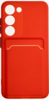 Накладка Soft touch с кармашком для Samsung Galaxy S23 красная